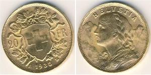 20 Franc Switzerland Gold 