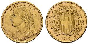 20 Franc Switzerland Gold 