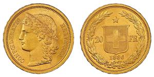 20 Franc Switzerland Gold 