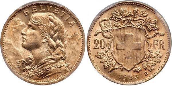 20 Franc Switzerland Gold 
