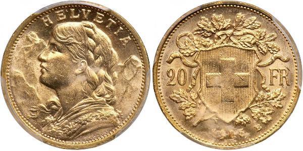 20 Franc Switzerland Gold 