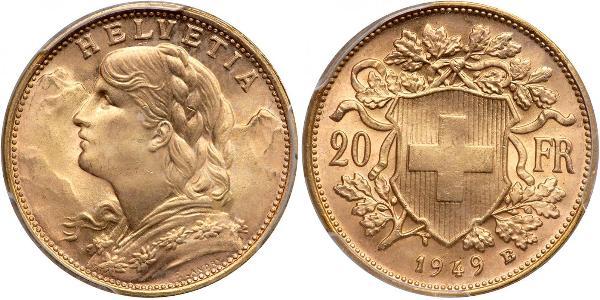 20 Franc Switzerland Gold 