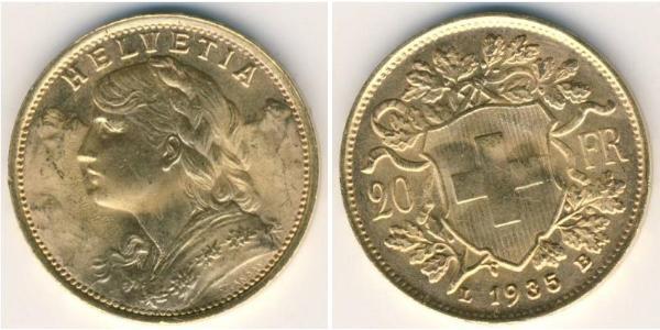 20 Franc Switzerland Gold 