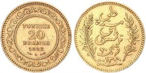 20 Franc Tunisia Gold 