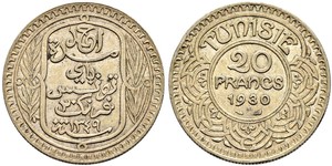 20 Franc Tunisia Gold 