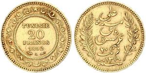 20 Franc Tunisia Gold 