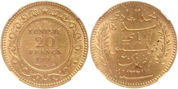 20 Franc Tunisia Gold 