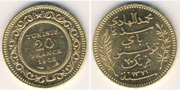 20 Franc Tunisia Gold 