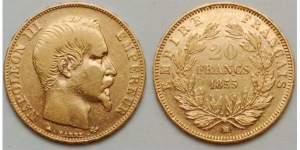 20 Franc Zweites Kaiserreich (1852-1870) Gold Napoleon III (1808-1873)