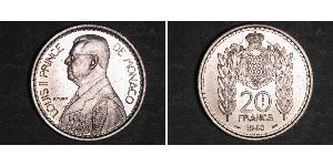 20 Franc Monaco Kupfer/Nickel Louis II. von Monaco (1870-1949)