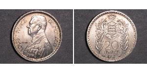 20 Franc Mónaco Níquel/Cobre Luis II de Mónaco (1870-1949)