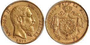 20 Franc Belgique Or Leopold II (1835 - 1909)