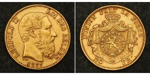 20 Franc Belgique Or Leopold II (1835 - 1909)