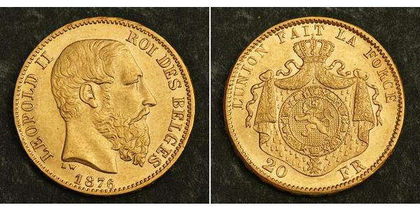 20 Franc Belgique Or Leopold II (1835 - 1909)