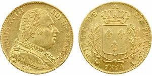20 Franc Kingdom of France (1815-1830) Or Louis XVIII de France  (1755-1824)