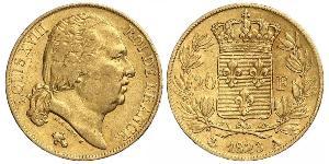 20 Franc Kingdom of France (1815-1830) Or Louis XVIII de France  (1755-1824)