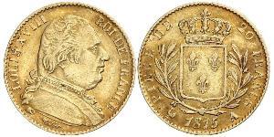 20 Franc Kingdom of France (1815-1830) Or Louis XVIII de France  (1755-1824)