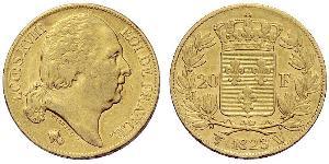 20 Franc Kingdom of France (1815-1830) Or Louis XVIII de France  (1755-1824)