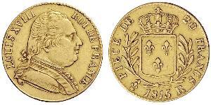 20 Franc Kingdom of France (1815-1830) Or Louis XVIII de France  (1755-1824)