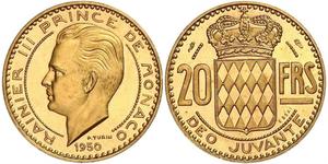 20 Franc Monaco Or Rainier III