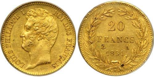 20 Franc Monarchie de Juillet (1830-1848) Or Louis-Philippe I (1773 -1850)