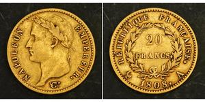 20 Franc Premier Empire (1804-1814) Or Napoléon Ier(1769 - 1821)