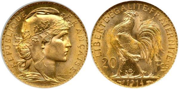 20 Franc Troisième République (1870-1940)  Or 