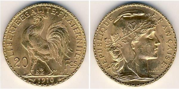 20 Franc Troisième République (1870-1940)  Or 