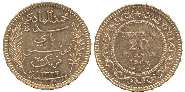 20 Franc Tunisie Or 