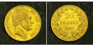 20 Franc Belgio Oro Leopoldo I del Belgio (1790-1865)