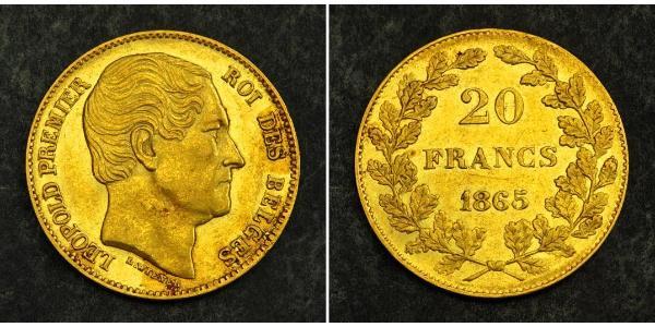 20 Franc Belgio Oro Leopoldo I del Belgio (1790-1865)