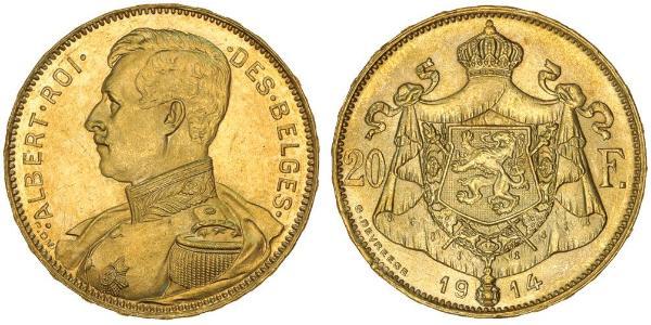 20 Franc Belgio Oro 