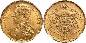 20 Franc Bélgica Oro 