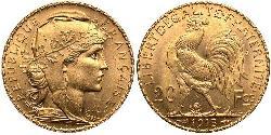 20 Franc Terza Repubblica francese (1870-1940)  Oro 