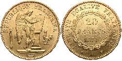 20 Franc Terza Repubblica francese (1870-1940)  Oro 
