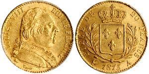 20 Franc Kingdom of France (1815-1830) Oro Luigi XVIII di Francia (1755-1824)