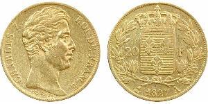 20 Franc Kingdom of France (1815-1830) Oro Carlo X di Francia (1757-1836)