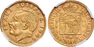 20 Franc Liechtenstein Oro 