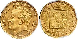 20 Franc Liechtenstein Oro 