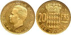20 Franc Mónaco Oro Raniero III de Mónaco