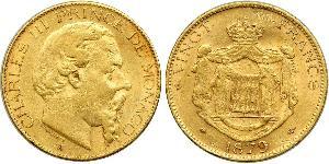 20 Franc Mónaco Oro Carlos III de Mónaco (1818-1889)