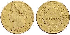 20 Franc Primer Imperio francés (1804-1814) Oro Napoleón Bonaparte(1769 - 1821)
