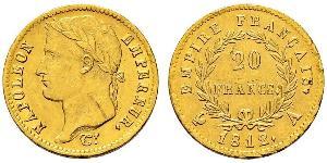 20 Franc Primer Imperio francés (1804-1814) Oro Napoleón Bonaparte(1769 - 1821)
