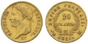 20 Franc Primer Imperio francés (1804-1814) Oro Napoleón Bonaparte(1769 - 1821)