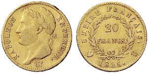 20 Franc Primer Imperio francés (1804-1814) Oro Napoleón Bonaparte(1769 - 1821)