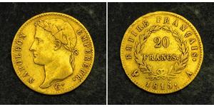 20 Franc Primer Imperio francés (1804-1814) Oro Napoleón Bonaparte(1769 - 1821)