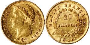 20 Franc Primer Imperio francés (1804-1814) Oro Napoleón Bonaparte(1769 - 1821)