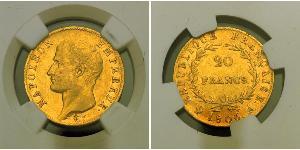 20 Franc Primer Imperio francés (1804-1814) Oro Napoleón Bonaparte(1769 - 1821)