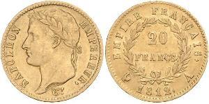 20 Franc Primer Imperio francés (1804-1814) Oro Napoleón Bonaparte(1769 - 1821)