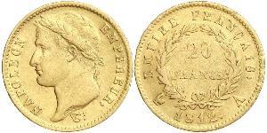 20 Franc Primer Imperio francés (1804-1814) Oro Napoleón Bonaparte(1769 - 1821)